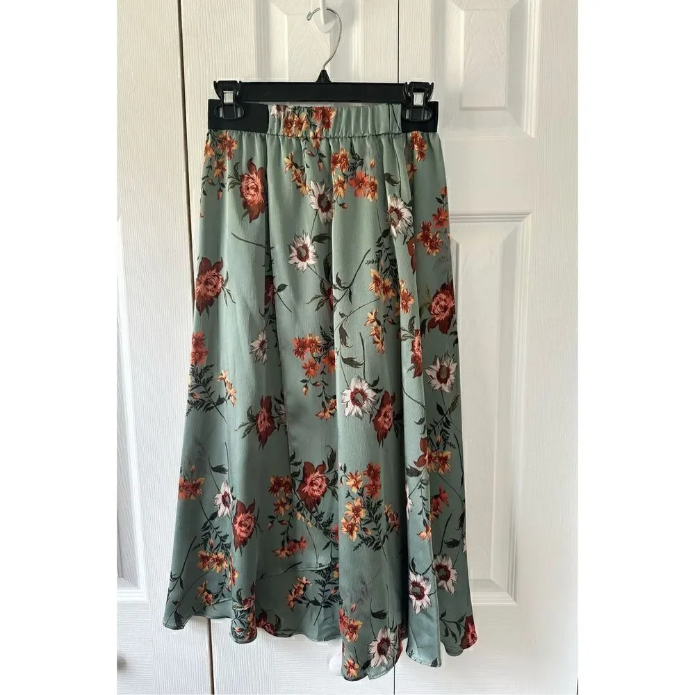 ZARA Floral MIDI Skirt